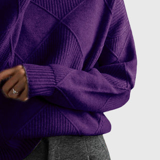 Women's Roll Neck Seam Detail Sweater