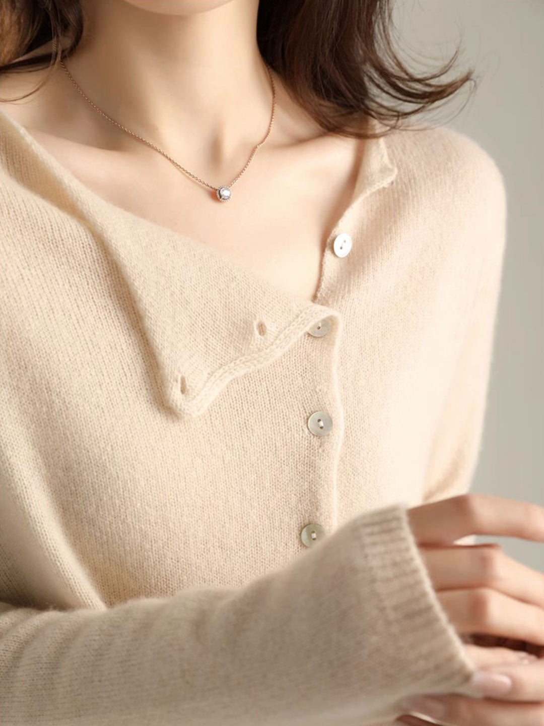 Women's V-Neck Button Knit Cardigan