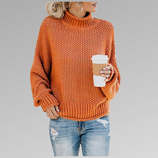 Women's Chunky Knit Turtleneck Jumper