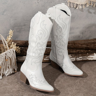 Women's Cowboy Knee-High Block Heel Boots