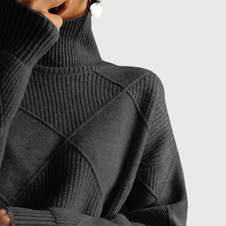 Women's Roll Neck Seam Detail Sweater