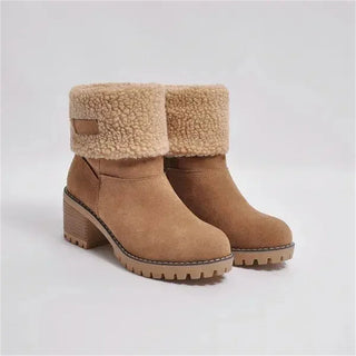 Women's Faux Shearling Cuff Ankle Boots