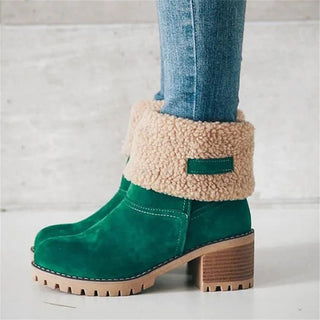 Women's Faux Shearling Cuff Ankle Boots