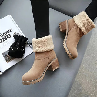 Women's Faux Shearling Cuff Ankle Boots