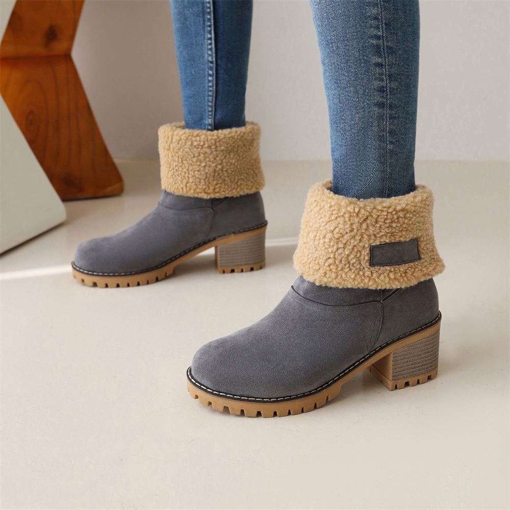 Women's Faux Shearling Cuff Ankle Boots