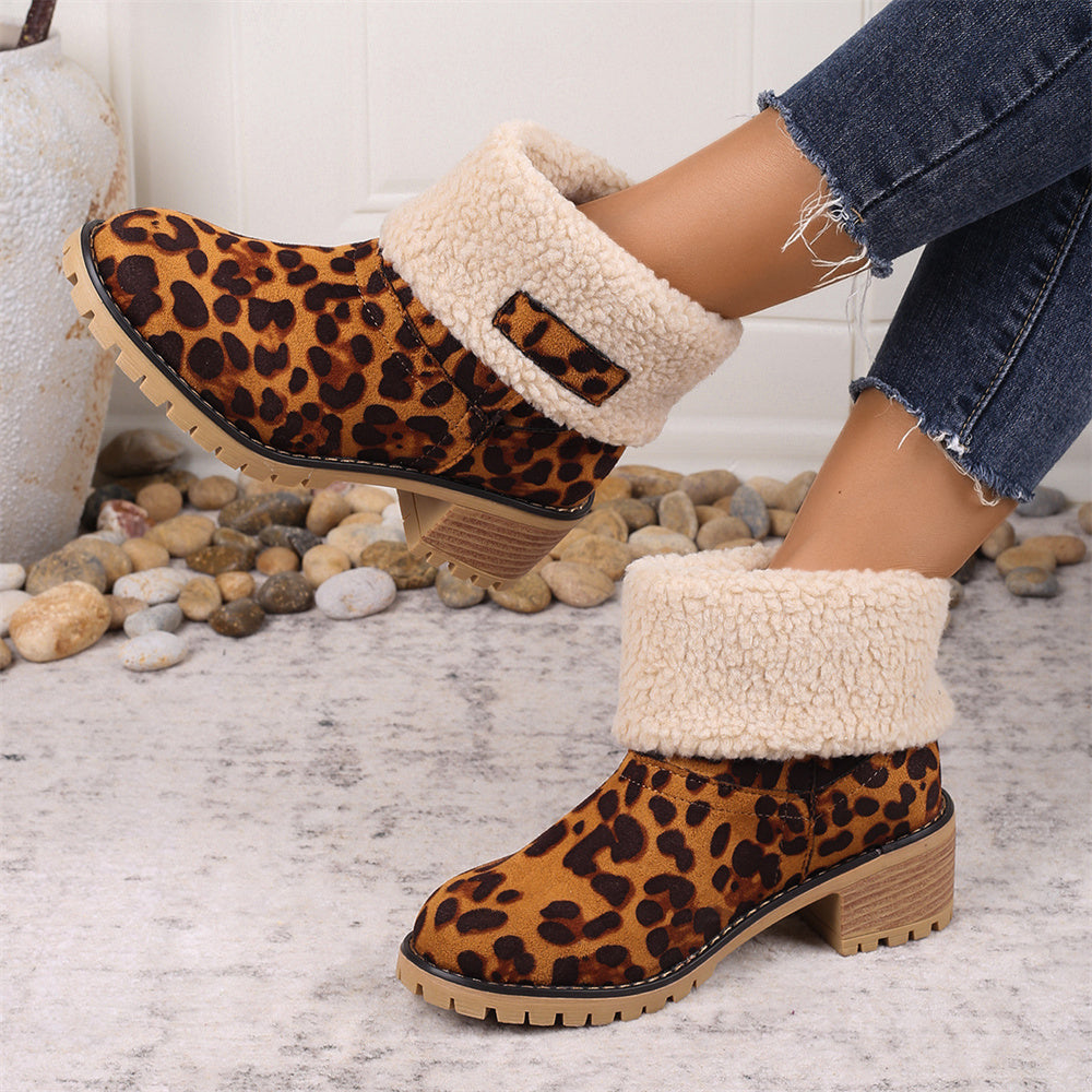 Women's Faux Shearling Cuff Ankle Boots