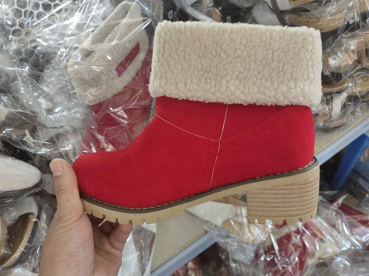 Women's Faux Shearling Cuff Ankle Boots