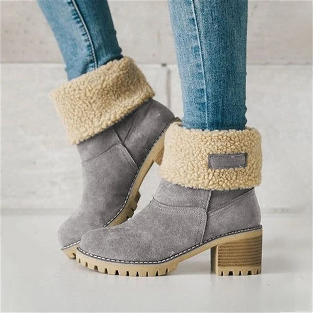 Women's Faux Shearling Cuff Ankle Boots