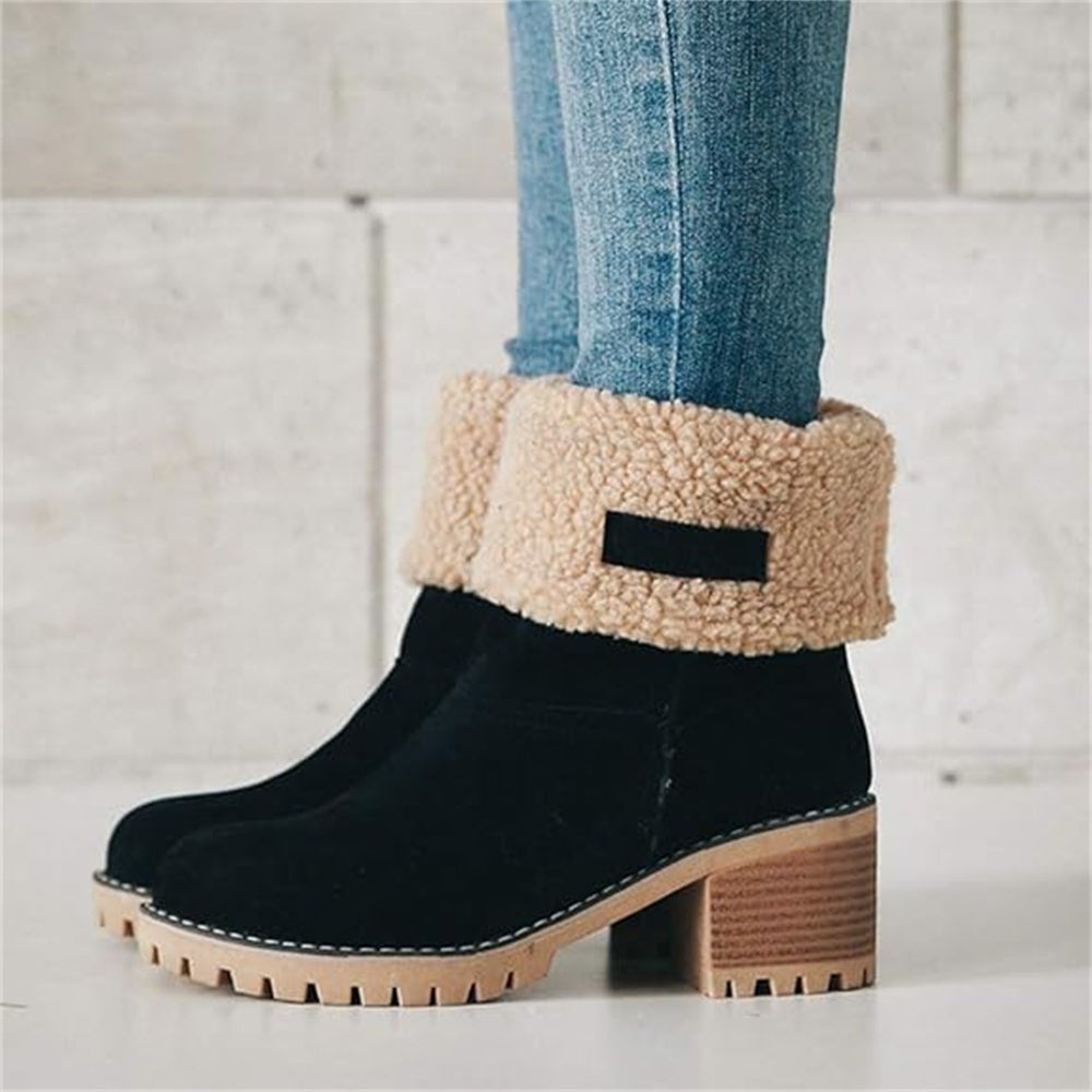 Women's Faux Shearling Cuff Ankle Boots