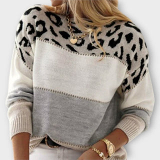 Women's Leopard Colour Block Sweater