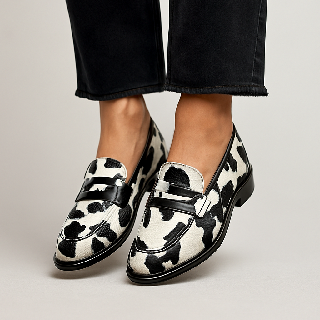 Women's Patterned Flat Slip-On Loafers
