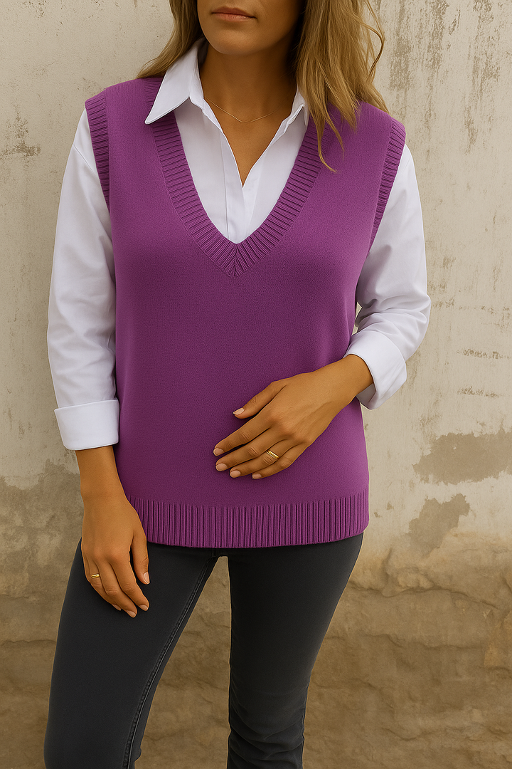 Women's V-Neck Longline Sweater