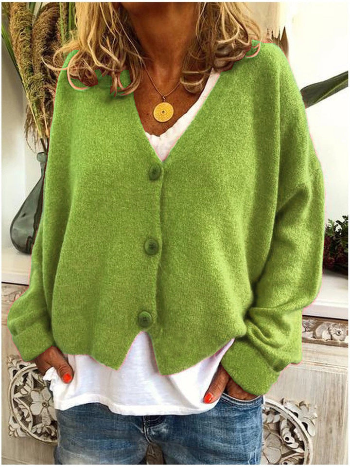 Women's V-Neck Button Front Cardigan