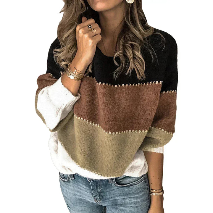 Women's Colour Block Whipstitch Sweater