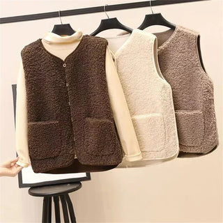 Women's Faux Shearling Sleeveless Cardigan Vest