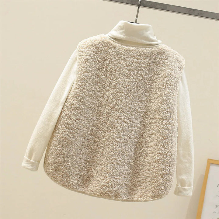 Women's Faux Shearling Sleeveless Cardigan Vest