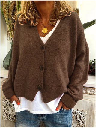 Women's V-Neck Button Front Cardigan