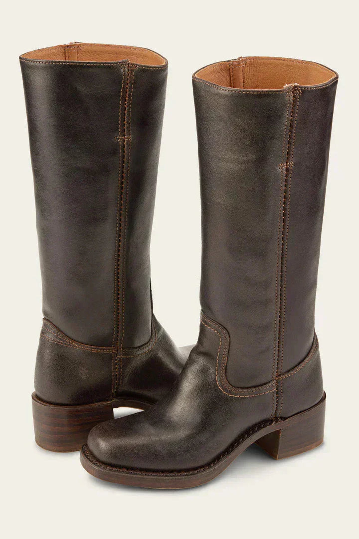 Women's Closed Toe Mid-Calf Heel Boots