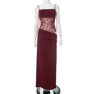 Women's Lace Panel Maxi Dress