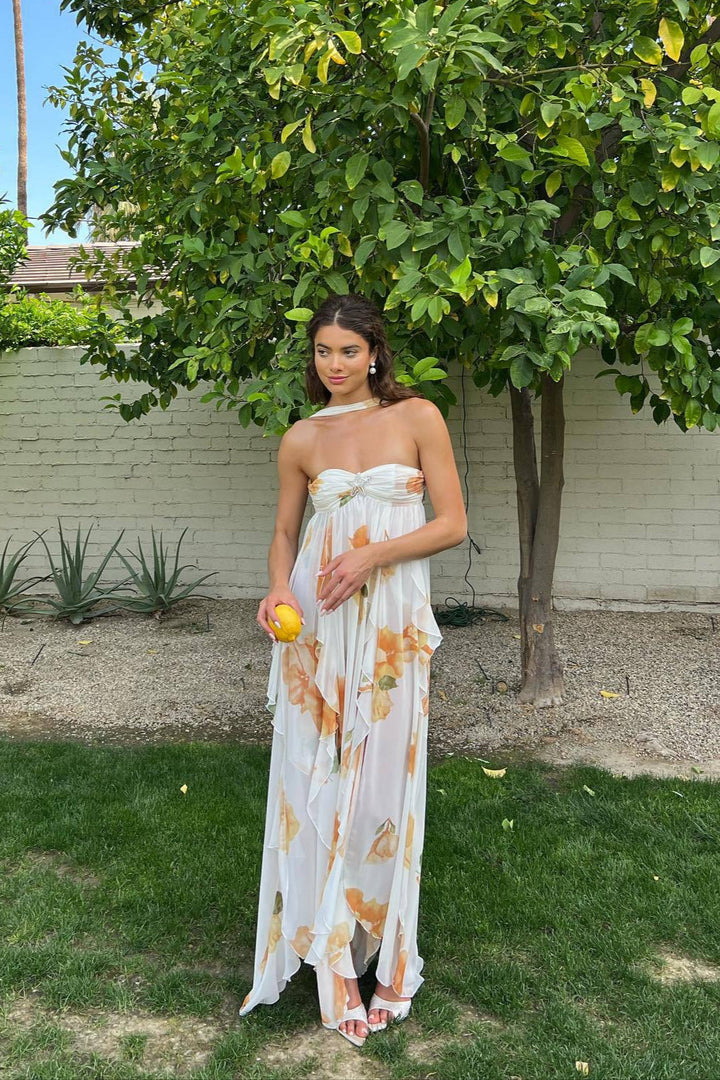Women's Halter Open Back Maxi Dress