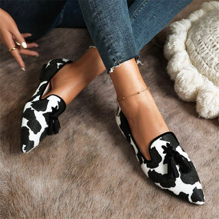 Women's Patterned Tassel Loafers