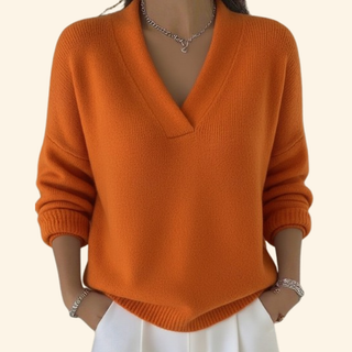 Women's Oversized V-Neck Sweater