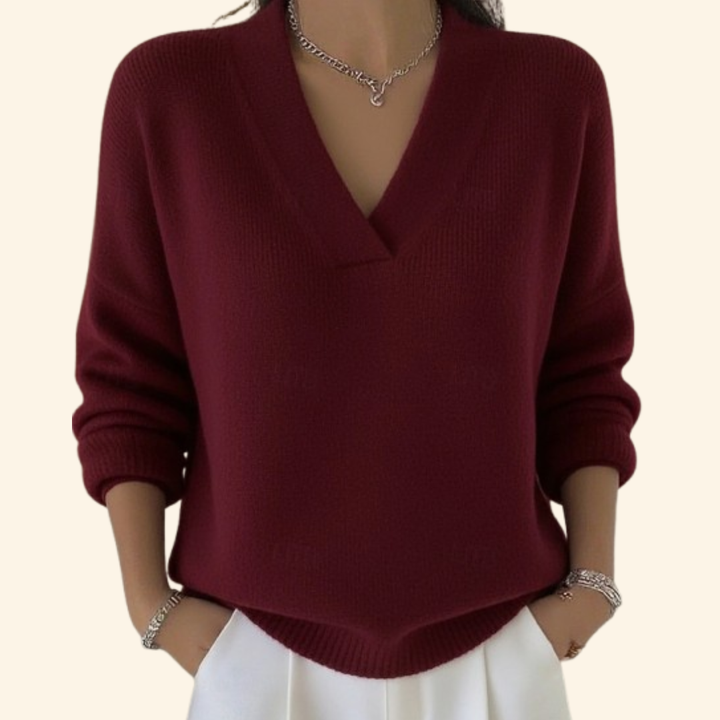 Women's Oversized V-Neck Sweater