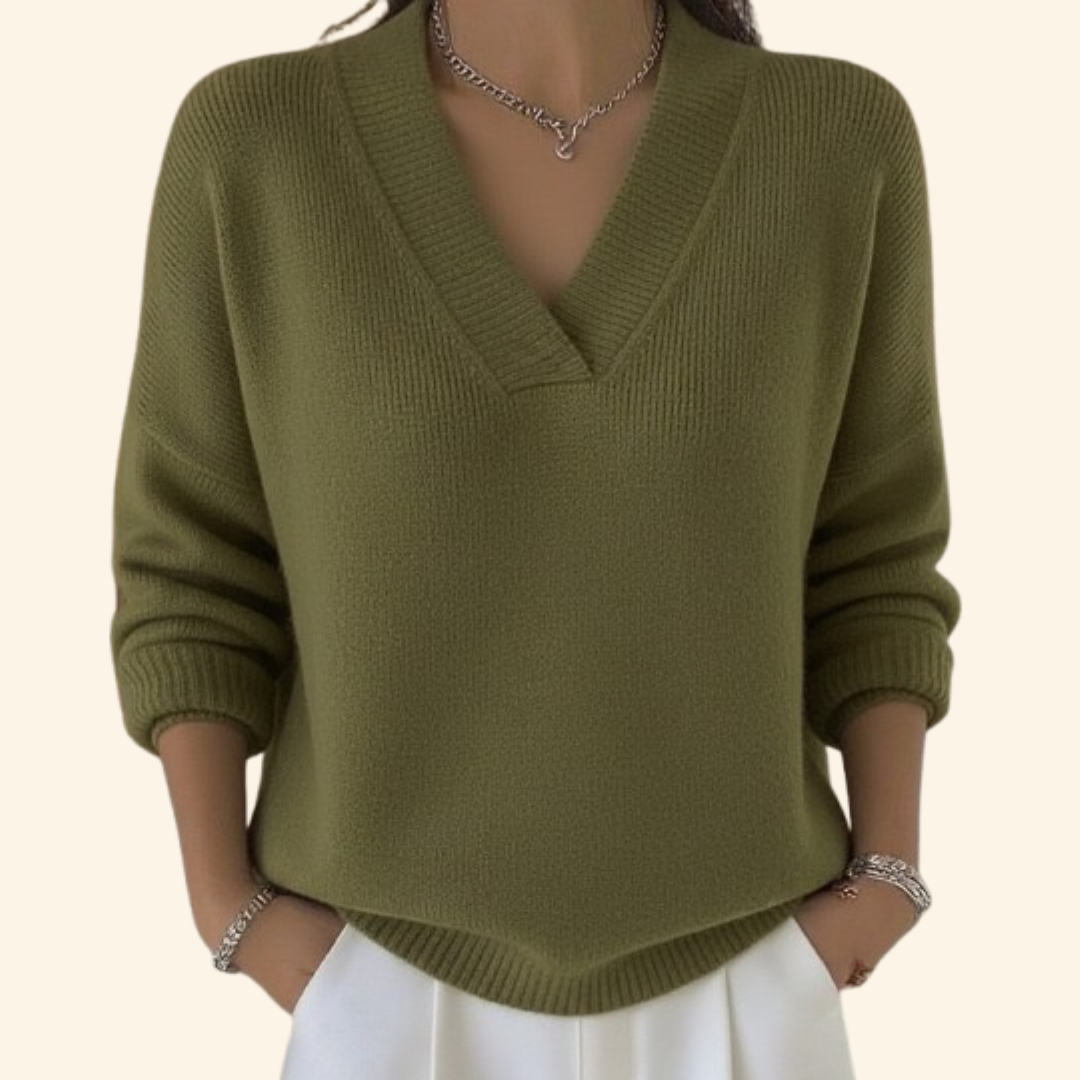 Women's Oversized V-Neck Sweater