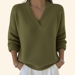 Women's Oversized V-Neck Sweater