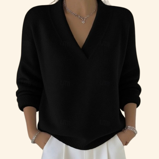 Women's Oversized V-Neck Sweater