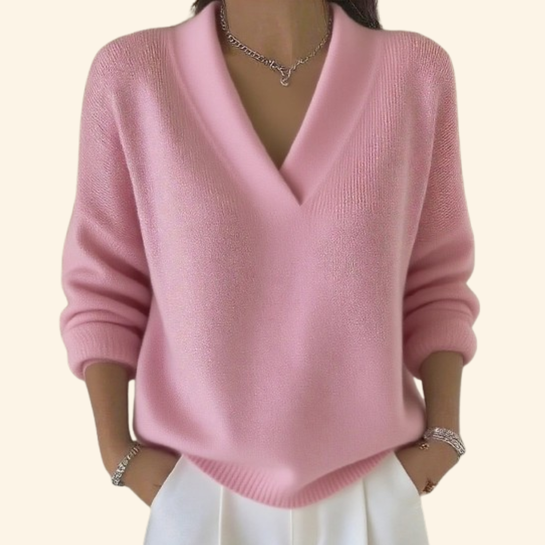 Women's Oversized V-Neck Sweater