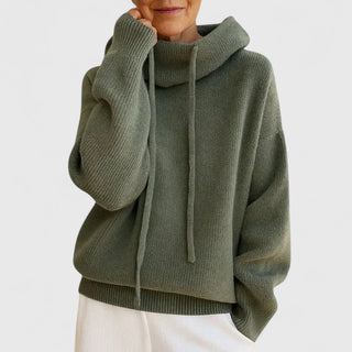 Women's Drawstring Cowl Neck Sweater