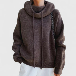 Women's Drawstring Cowl Neck Sweater