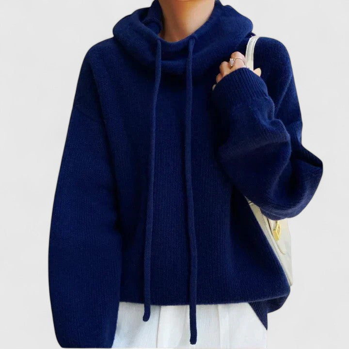 Women's Drawstring Cowl Neck Sweater