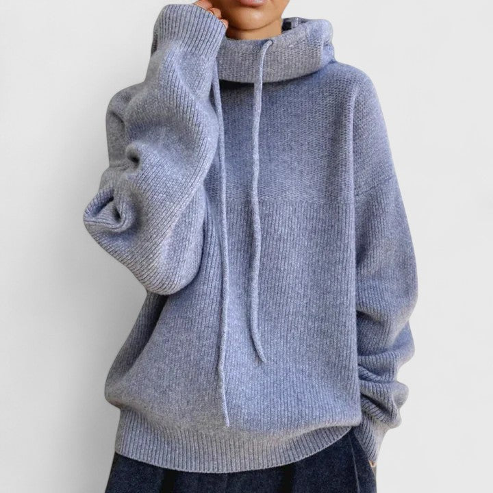 Women's Drawstring Cowl Neck Sweater
