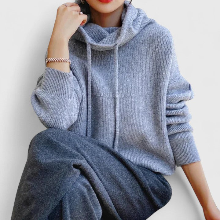 Women's Drawstring Cowl Neck Sweater