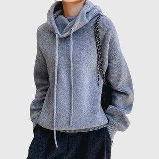 Women's Drawstring Cowl Neck Sweater