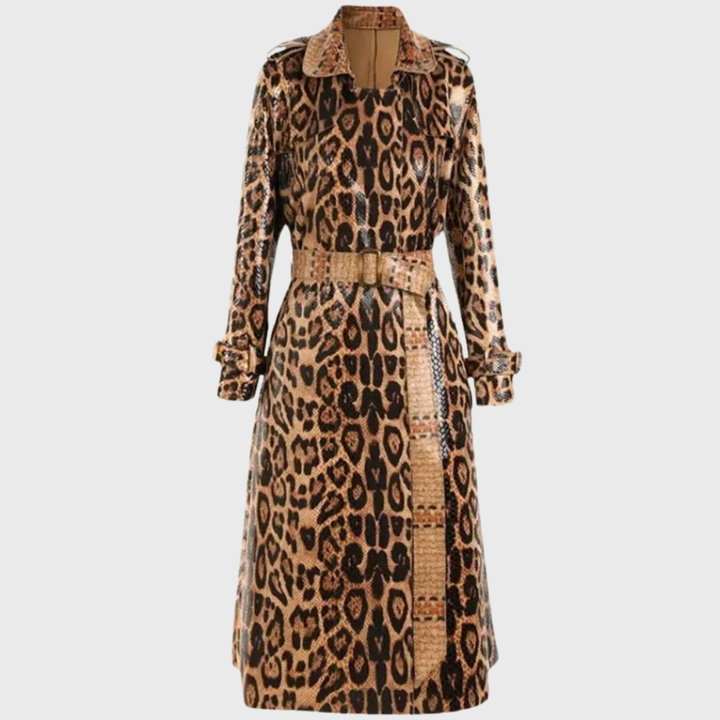 Women's Leopard Print Longline Coat