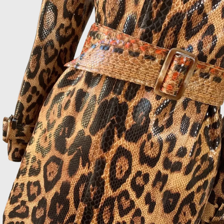 Women's Leopard Print Longline Coat