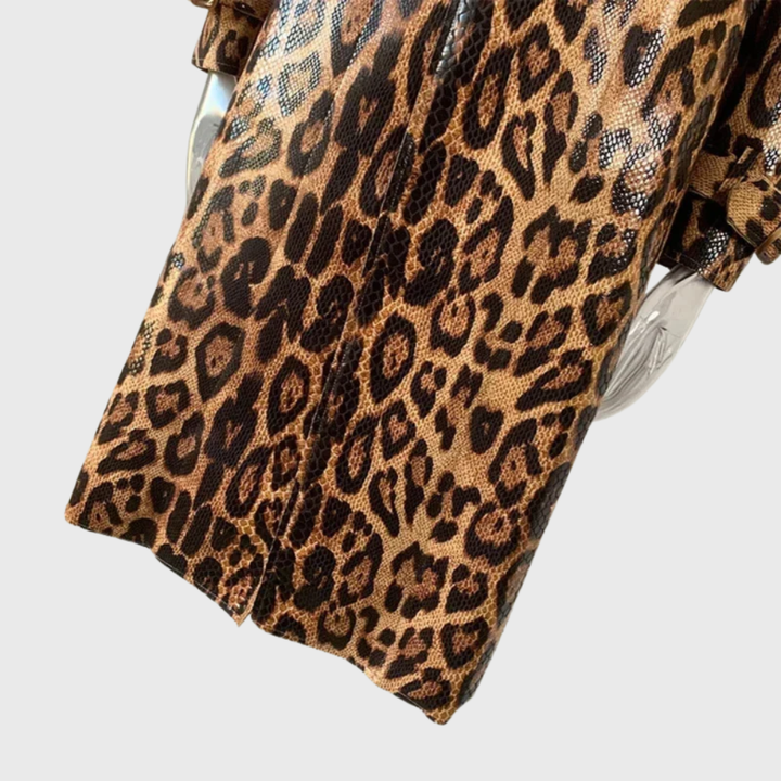 Women's Leopard Print Longline Coat