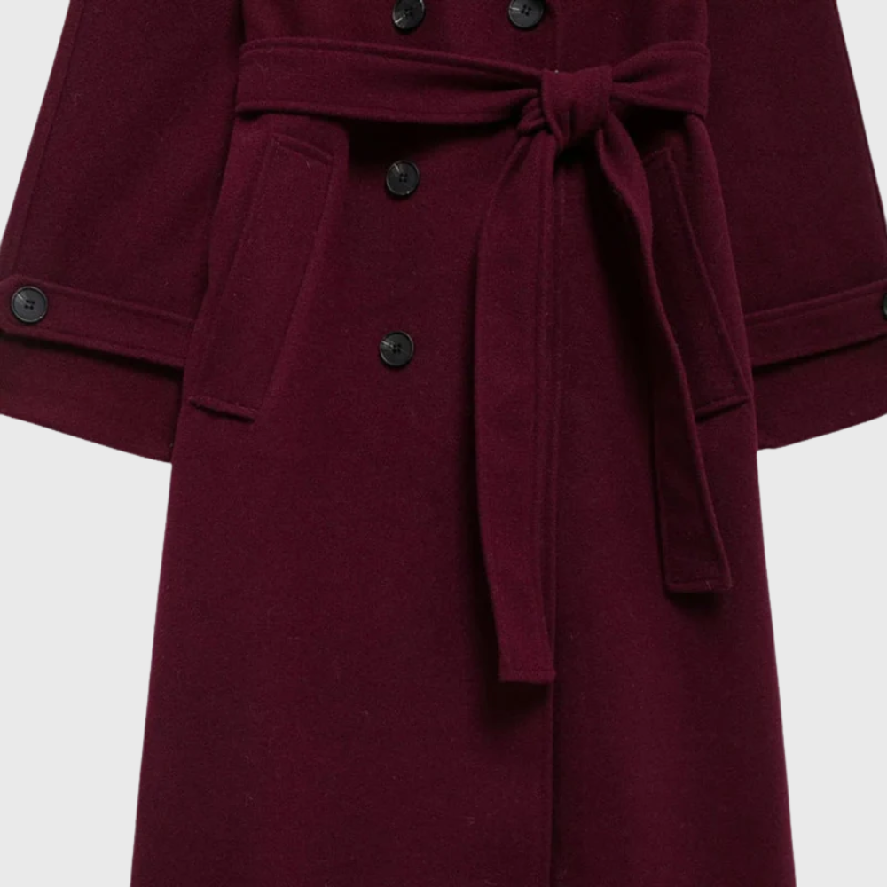Women's Longline Maroon Overcoat