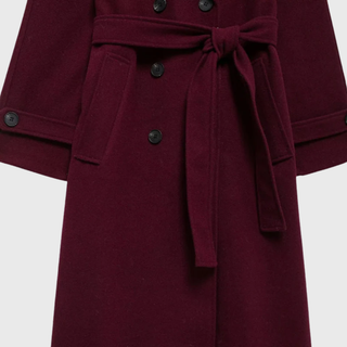 Women's Longline Maroon Overcoat