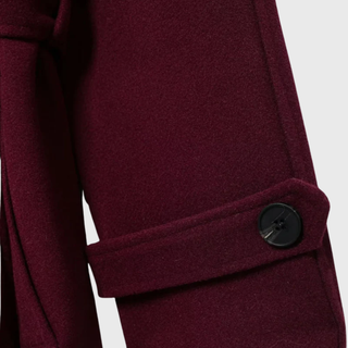 Women's Longline Maroon Overcoat