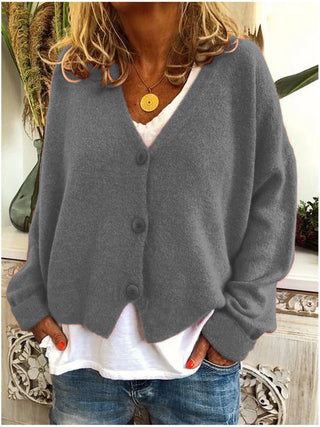 Women's V-Neck Button Front Cardigan