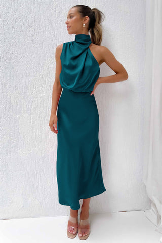 Women's Halter Neck Evening Maxi Dress