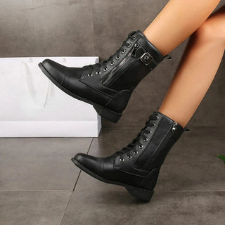 Women's Lace-Up Front Mid-Calf Boots