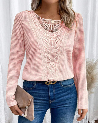 Women's Textured Crochet Sweater