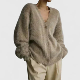 Women's Brushed Soft-Knit V-Neck Cardigan
