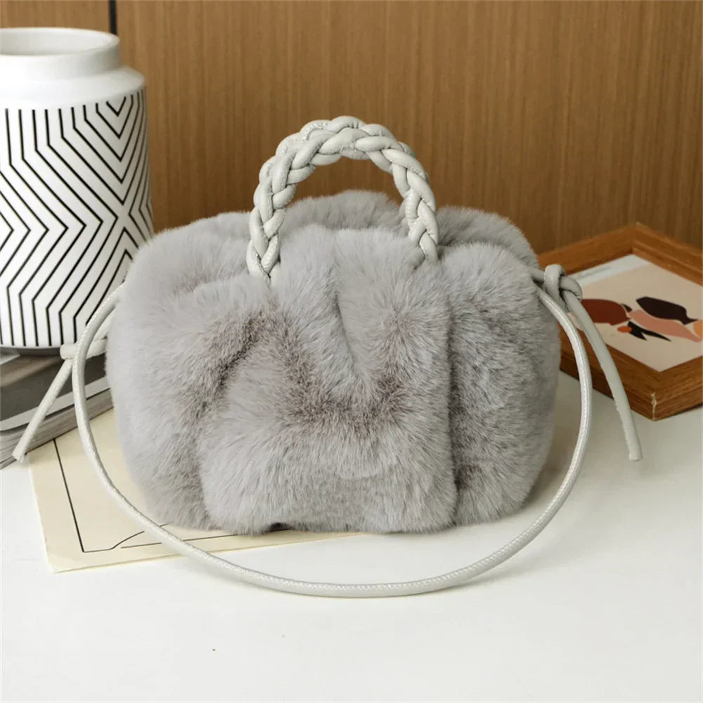 Plush Pumpkin Shoulder Tote