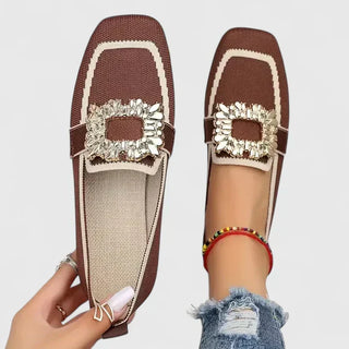 Women's Square Toe Strap Loafers